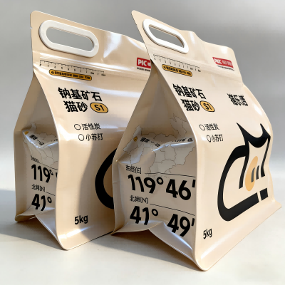 زپر ہینڈل کے ساتھ آٹھ طرفہ مہر بند کیٹ لیٹر بیگ